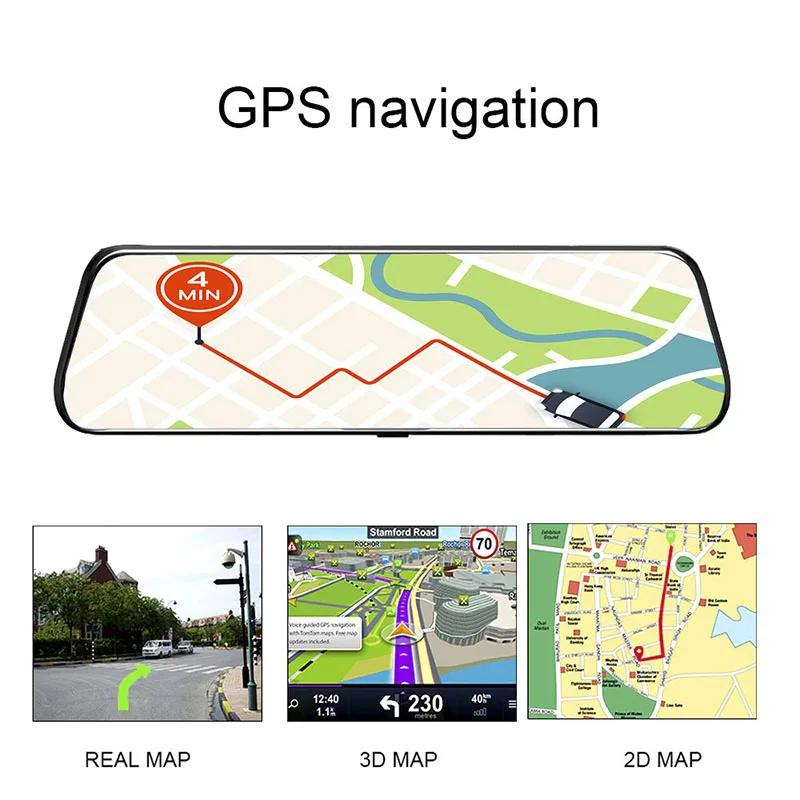  HGDO 4G ADAS Car DVR Camera 10 Inch Android Stream Media Rear View Mirror FHD 1080P WiFi GPS Dash C