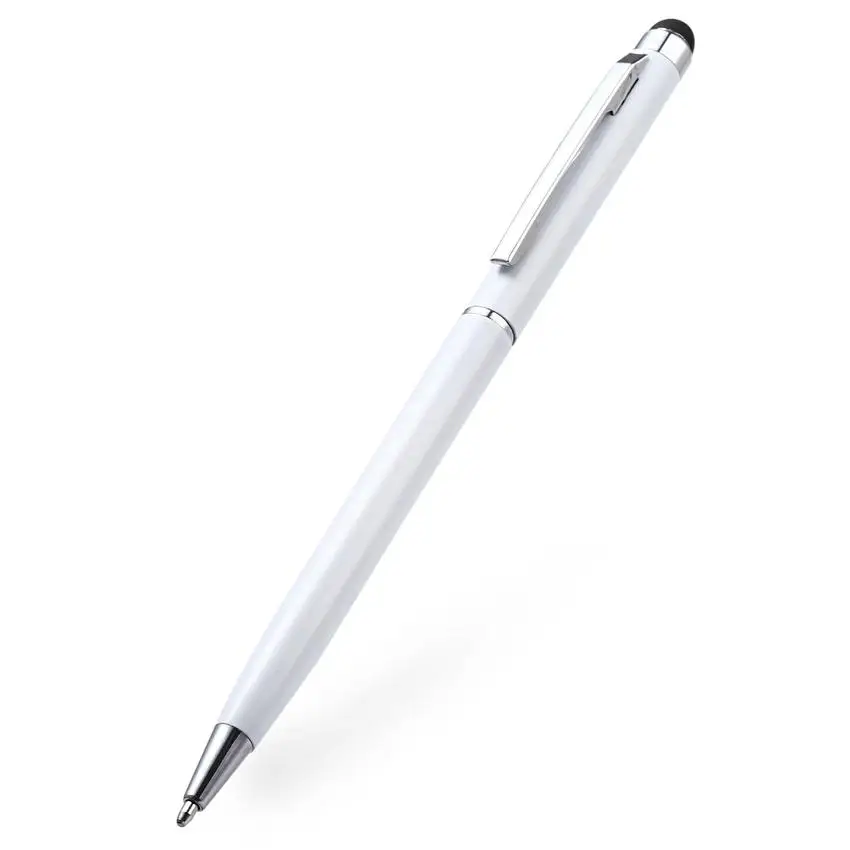 1 шт. 2в1 емкостный сенсорный экран Стилус и шариковая ручка для мобильного телефона черный Прямая поставка Материал Escolar - Цвет: Белый