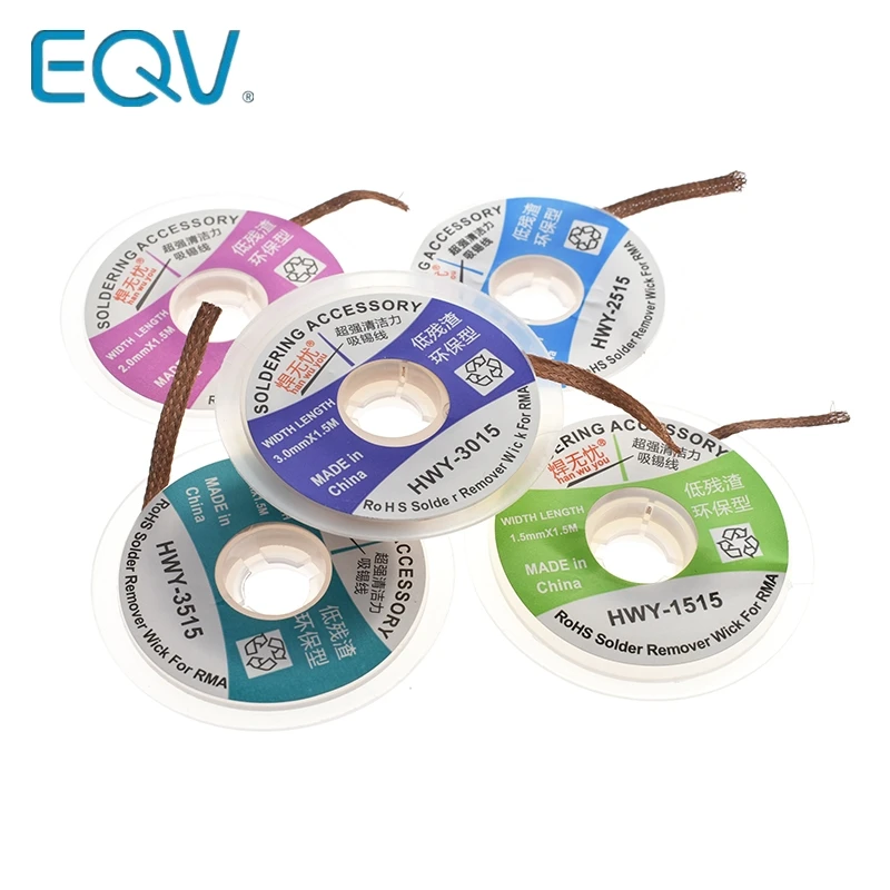 

DIY 1.5mm 2mm 2.5mm 3mm 3.5mm 1.5M Length Desoldering Braid Welding Solder Remover Wick Wire Lead Cord Flux BGA Repair Tool