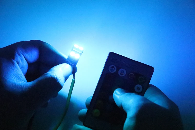 Светодиодные Автомобильные лампы T10 W5W RGB с пультом дистанционного управления для