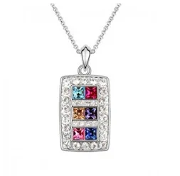 

Fashion Necklace 2016 Gold And Silver Plated Crystal Jewelry Nickel Free Pendant Necklace Christmas Eve Gifts