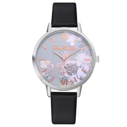 5001 модные женские часы силиконовый с цветочным рисунком повседневные Аналоговые кварцевые наручные часы дропшиппинг Новый Бесплатная