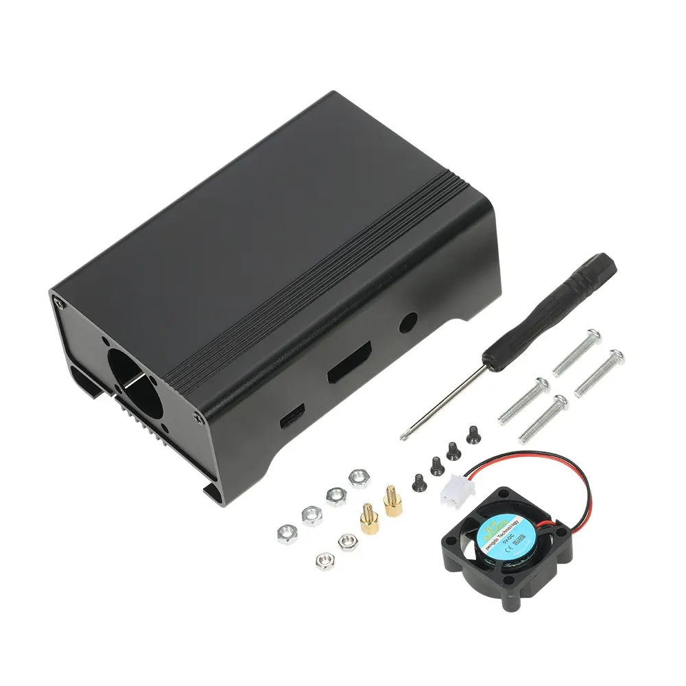 Защитный чехол из алюминиевого сплава для Pi 3 корпус коробка для Pi 3, Pi 2 и B+ с охлаждающим вентилятором