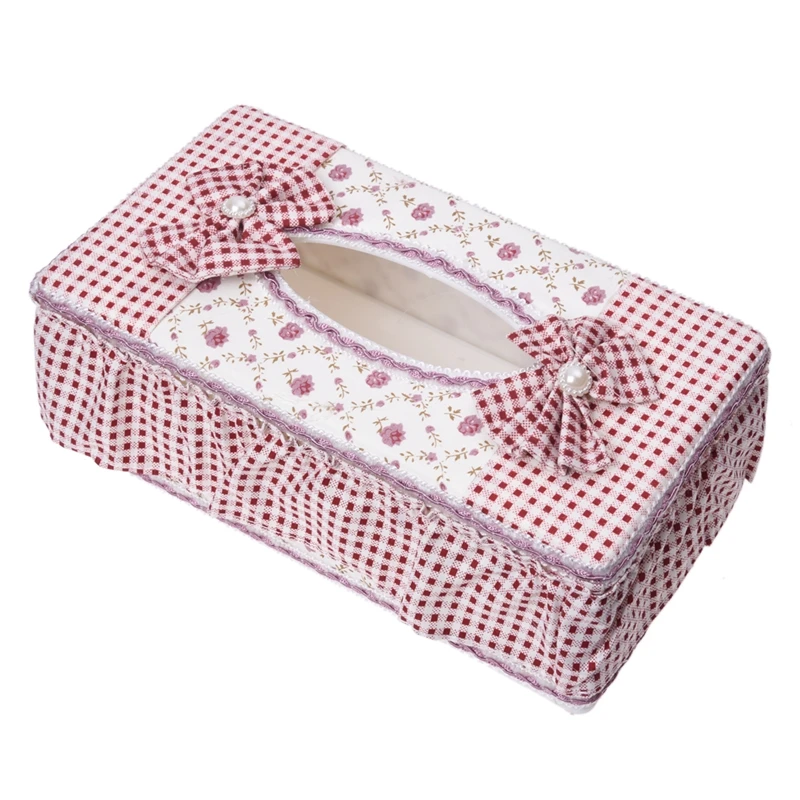 

New-Pastoral Style Rectangle Tissue Box Paper Holder - Floral Pattern