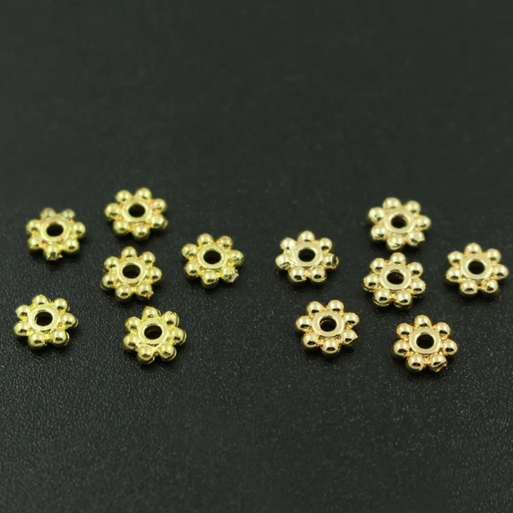 6mm Flower Spacer Beads Buddha Beads Jewelry Findings Brass Metal Diy