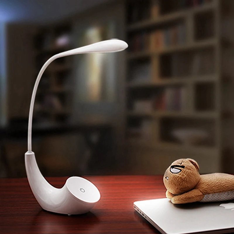 Регулируемый светодиодный Настольный светильник USB настольная лампа с зарядкой, переключатель с регулируемой яркостью, защита глаз