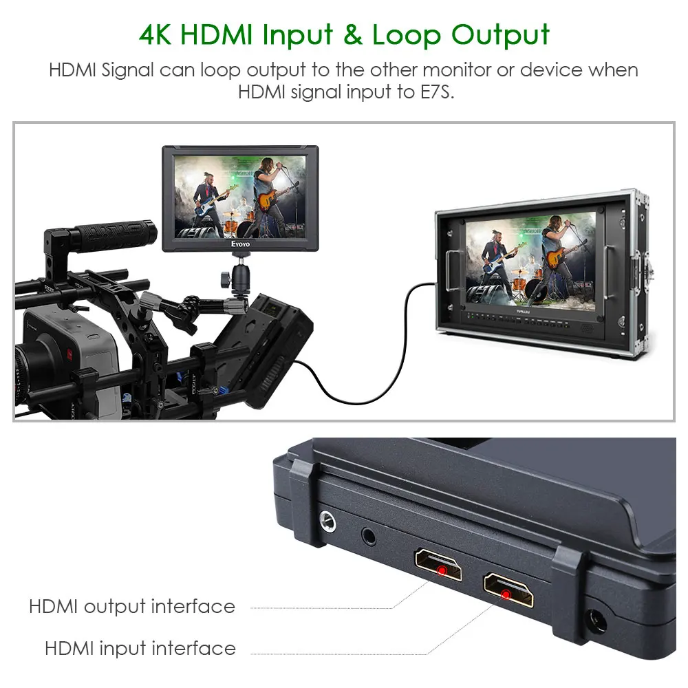 Ceny Eyoyo E7S 4k ekran aparatu DSLR Full HD 1920x1200p 7 \