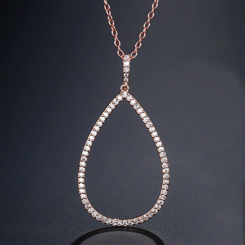 

UILZ Simple Micro Paved Big Round CZ Pendant Popular Circle Zircon Shining Chain Necklace Women Party Jewelry UN2037