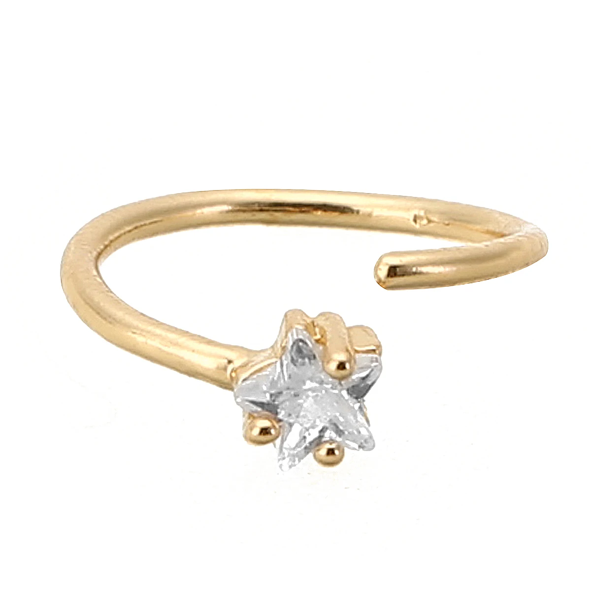 Small Thin Star Crystal Rhinestone Stainless Steel Nose Hoop Ring 3 Colors