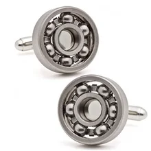 Шаровые запонки в форме подшипников функциональный вращающийся разнообразие механика винтажный металлический цветной подшипник дизайн запонки