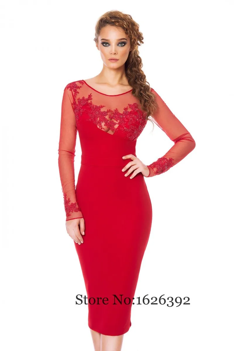 Sheath evening dress with sleeves plus size
