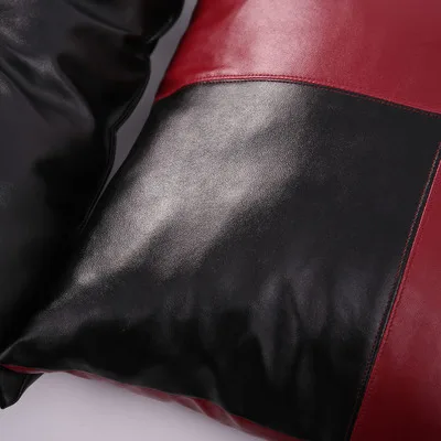 منقوشة أسود أحمر فحص خليط بو ستارة جلدية غطاء خمر الفاخرة أوروبا مكتب سيارة أريكة غطاء وسادة ديكور المنزل منقوشة أسود أحمر فحص خليط بو ستارة جلدية غطاء خمر الفاخرة أوروبا مكتب سيارة أريكة غطاء وسادة ديكور المنزل