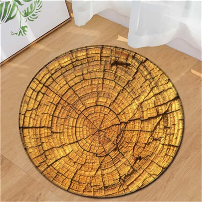 

Wood Grain Kids Play Round Carpet Home Area Rug Living Room Floor Yoga Mat Non Slip Bedroom Shaggy Carpet home wedding decor