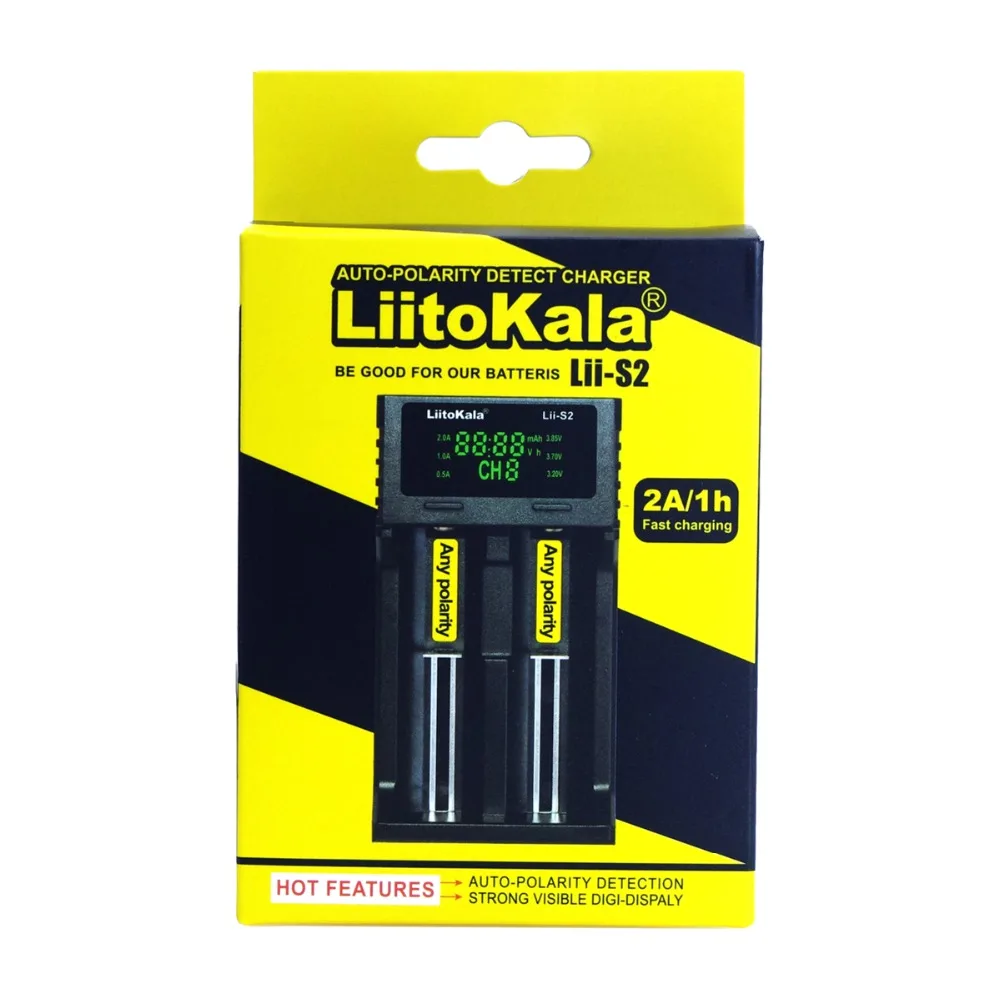 Liitokala Lii-S2 LCD 3.7V 18650 18350 18500 16340 21700 20700B 20700 14500 26650 1.2V AA AAA NiMH Lithium-Battery Charger battery charger battery charger adapter