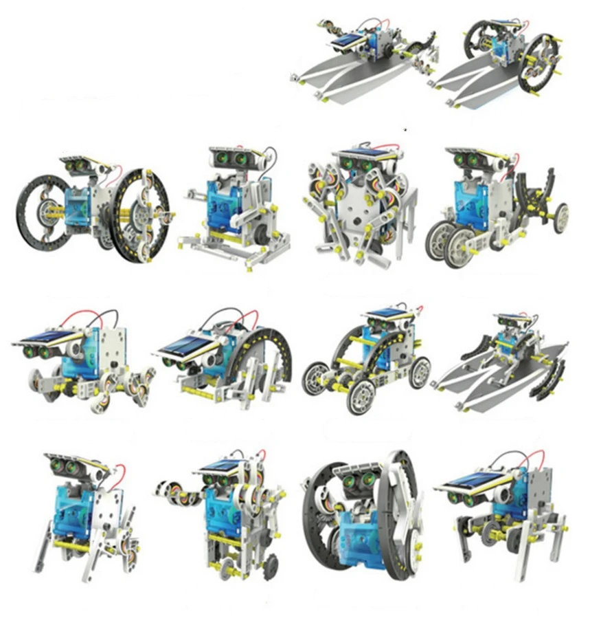 

13 In 1 Educational Solar Robot Kit Solar Power Robot DIY Assembled Toy Car Boat Animal Blocks Kids Toys Gift