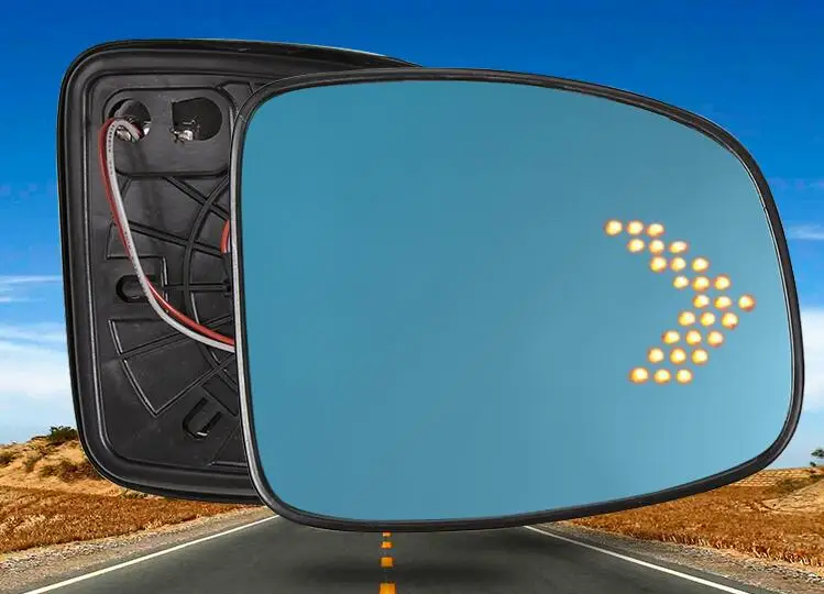 

LED heating side turn signal blue curvature anti defogging dazzling rearview mirror Rear view for HONDA FIT JAZZ 2014-2019