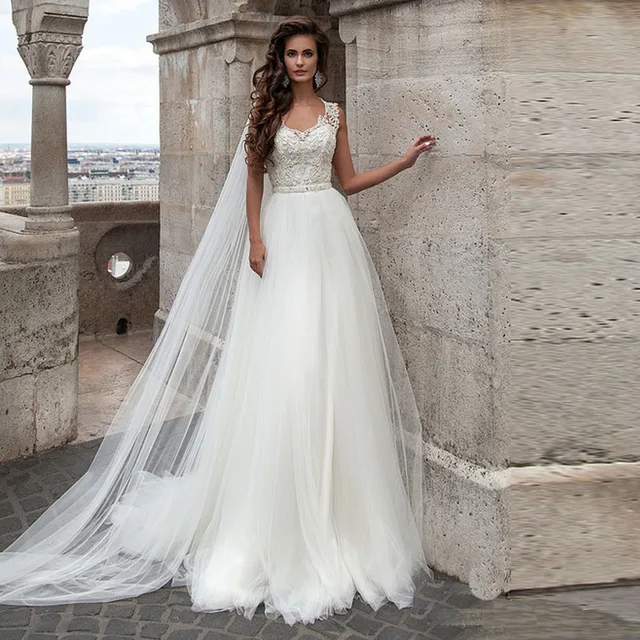 Vestido De Novia Y Princess Wedding Dresses 2016 A Line Lace Open Vestido De Novia Y Princess Wedding Dresses 2016 A Line Lace Open Back Bridal Dress Robe