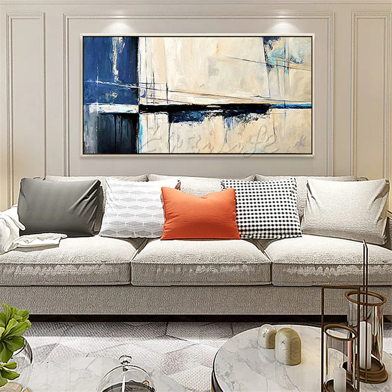 

Nordic canvas painting wall art pictures for living room home decor modern abstract hand painted quadros art cuadros decoracionD