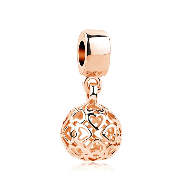 

1PC Women Silver 925 Gold Love Heart Ball Pedent 2018 Korean Fashion Trendy Gold Pendant Bracelet Beads Jewelry Accessories