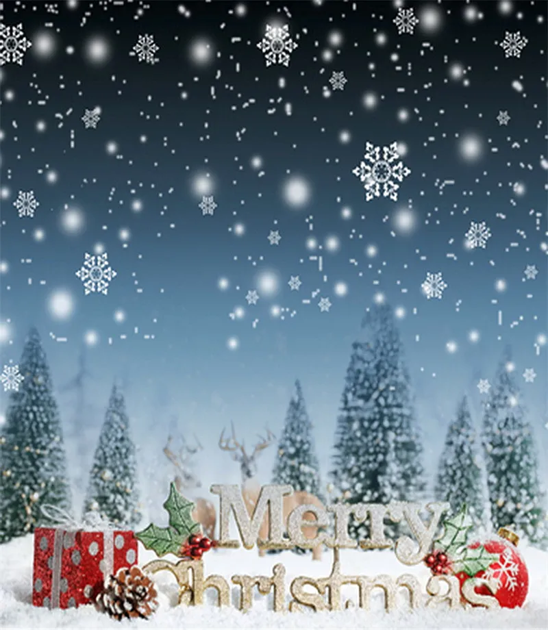 

Christmas Tree Vinyl Backdrop for Photography 5x7 ft Custom Background Xmas for Family Photos Vinyl Studio Backdrops