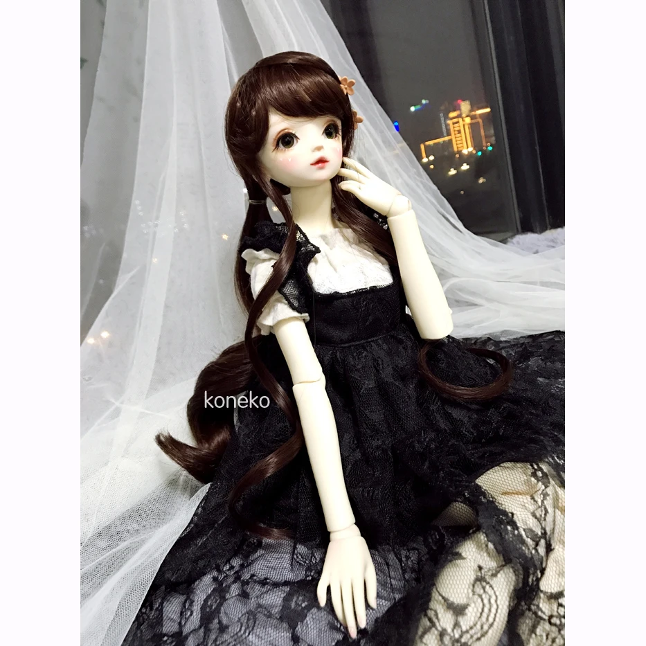Allaosify Bjd парик воздушная челка Лидер продаж 1/3 1/4 1/6 BJD с ребенком длинные вьющиеся волосы куклы