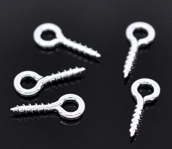 

DoreenBeads 1000 silver color Screw Eye Bail Drilled Findings 10x4mm (B14841)