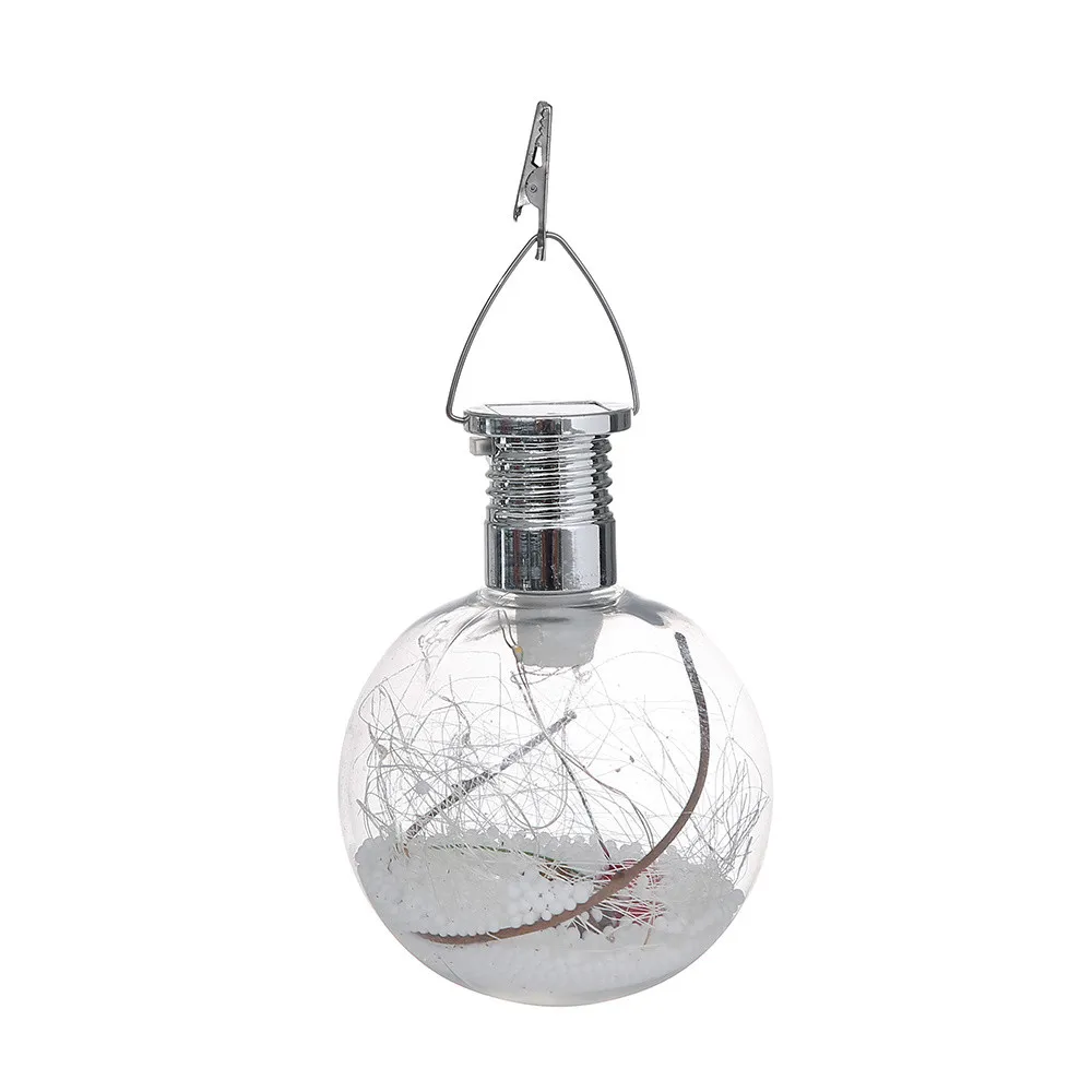 Solar Powered Christmas Copper Wire Suspension Bottle Decoration Light Outdoor Sun Copper Wire Spherical Bulb Suspension Lamp