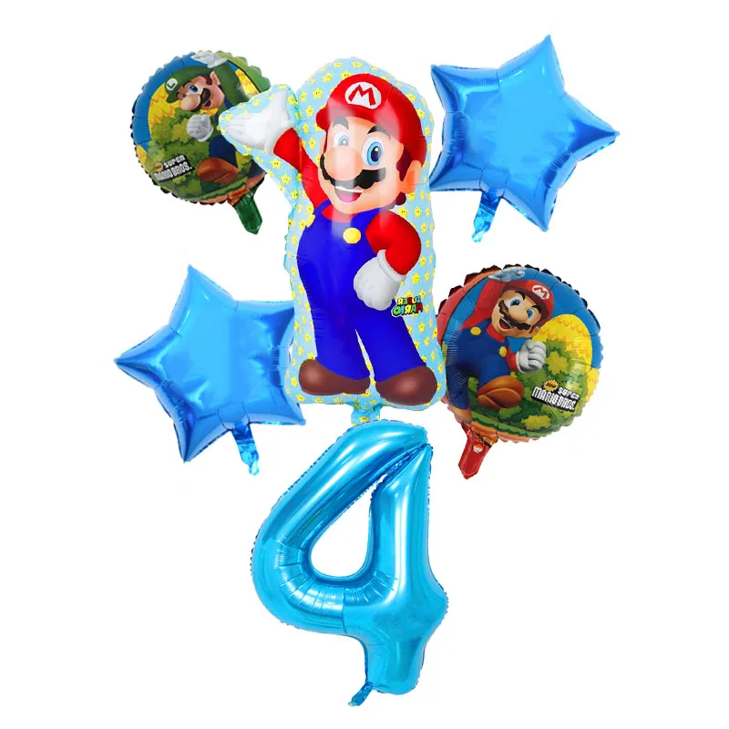 6 шт./партия, воздушные шары Super Mario Bros на день рождения, Luigi Mario Bros Helium Balloon, 40 дюймов, украшение шариками - Цвет: 4