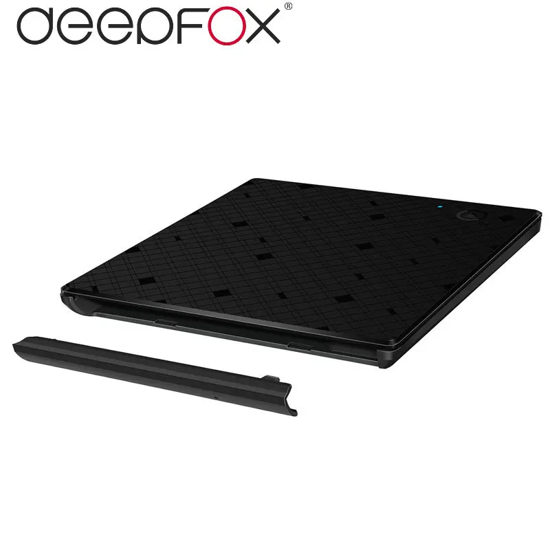 Deepfox USB 9.5 мм 3.0 DVD RW внешний DVD горелки корпус для ПК с Индукционным сенсорный выключатель