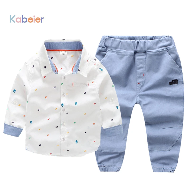 

Boys Kid Suit Set Full Children Formal Shirt + Pants 2pcs Set Suits Clothes Sets Kids Clothing Set 2018 New