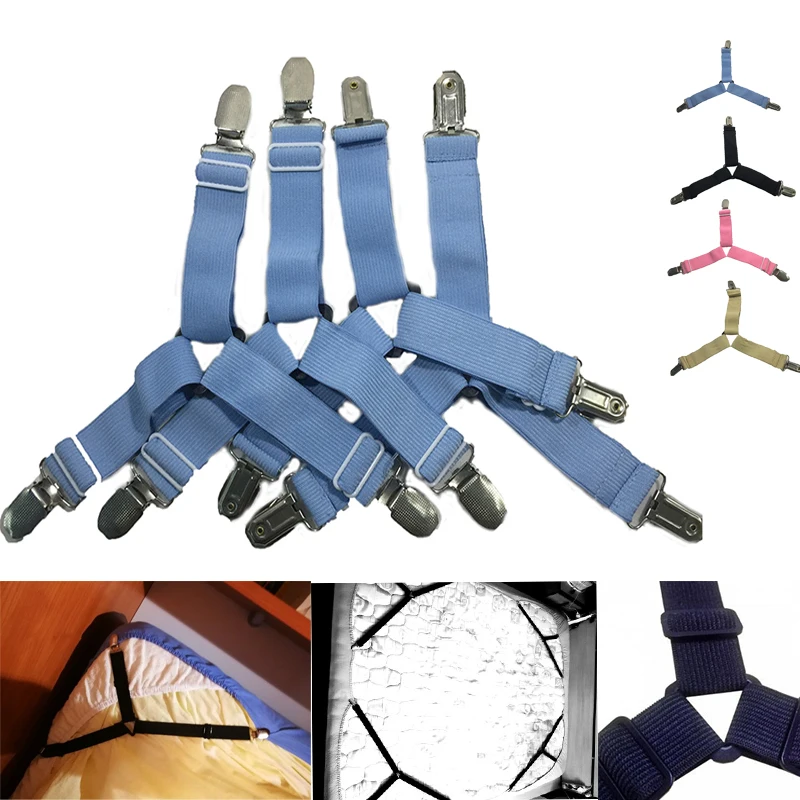 Buy 4Pcs/Lot Adjustable Bed Sheet Straps Clips Quilt