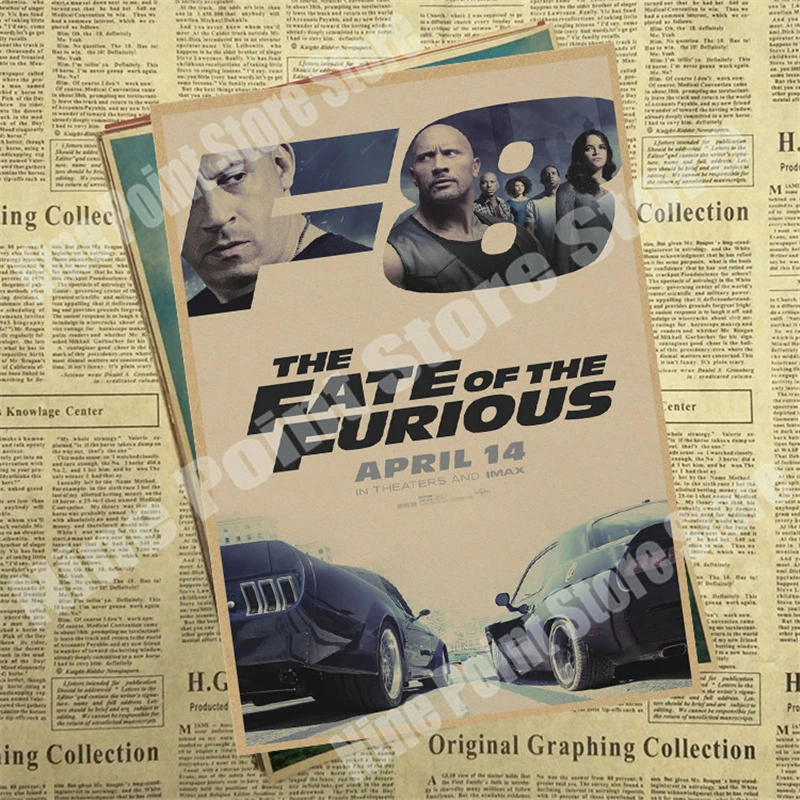 The Fate of the Furious 8 2017 последний фильм Декор для дома Крафт Фильм плакат рисунок