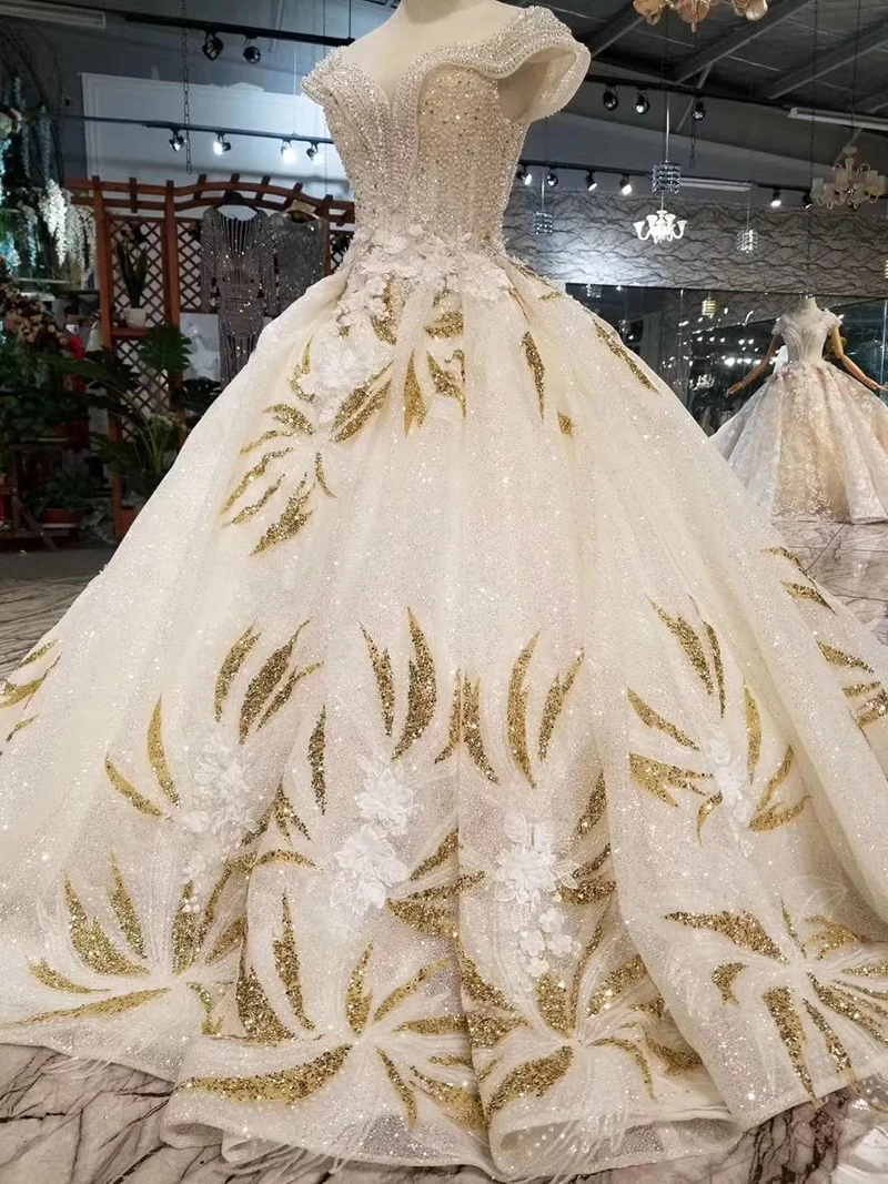 lss514 summer wedding dresses boho v-neck crystal cap sleeves floor length bridal dress gown ball gown vestido de noiva 2019 (2)