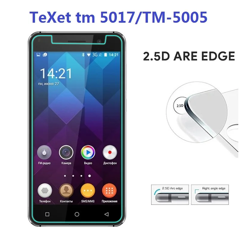 Texet TM 5005 закаленное Стекло пленка для teXet tm 5017/TM-5005 5 0 дюймов 9h 2 5D Экран протектор