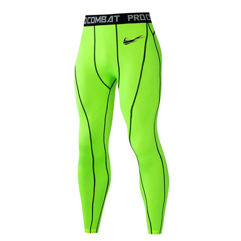 Мужская одежда для тренировок, набор быстросохнущих мышечных рубашек, брюки, комплект из 2 предметов, компрессионные, для бега костюмы горячая Распродажа спортивной одежды - Цвет: green