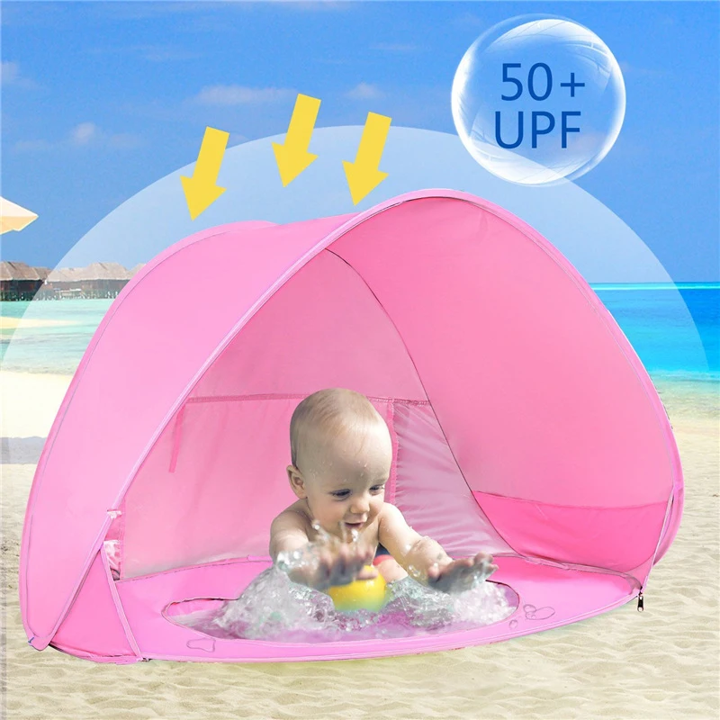 Baby beach tent UV protection UV50 + waterproof bounce with pool portable shade children's toys small house | Игрушки и хобби