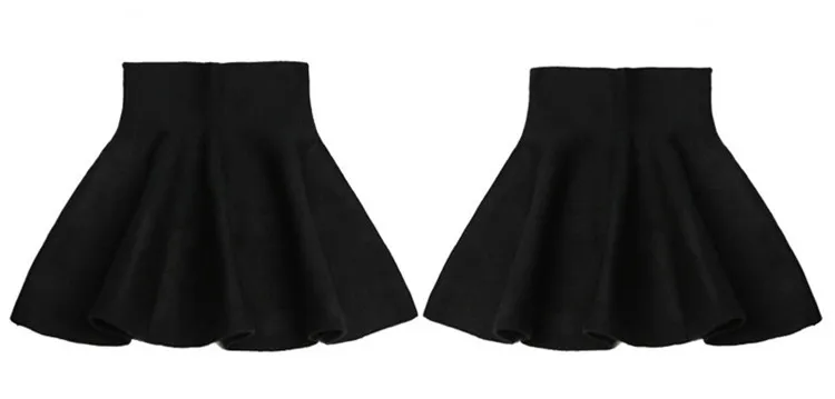 3-12 y children skirts girls mini black pleated skirt for girl spring autumn elastic knitted skirts red teen 10 12 years clothes (9)