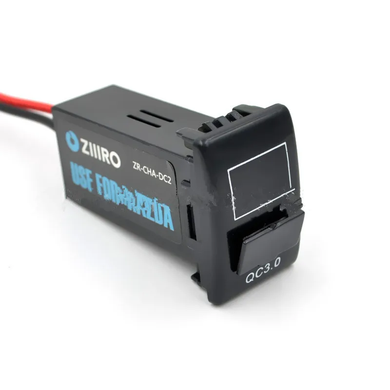 

QC3.0 Car USB Charger with Battery Digital Voltage Display Voltmeter Adapter Socket for Mazda 2 3 6 5 8 CX5 CX-5 RX-8