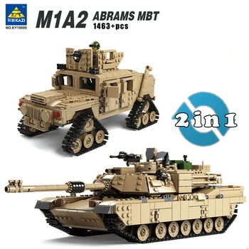 

Military M1A2 Tank Collection Series Trans Toys 1:28 ABRAMS MBT HUMMER Model Building kits Blocks compatible