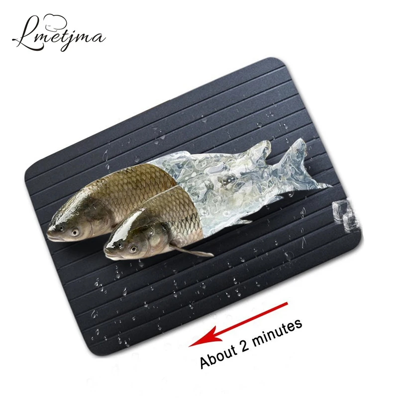 LMETJMA Fast Defrosting Tray Aluminium Alloy Thaw Food Defrosting Tray Frozen Meat Fish Food Tray With Brush Meat Tools KC0044 LMETJMA Fast Defrosting Tray Aluminium Alloy Thaw Food Defrosting Tray Frozen Meat Fish Food Tray With Brush Meat Tools KC0044