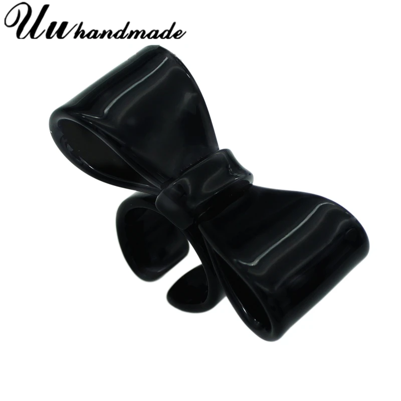 

Fashion black Bowknot Rings For Women Vintage Acrylic Jewelry lord of the rings Anel Bague femme Anillos mujer Aneis love Ring