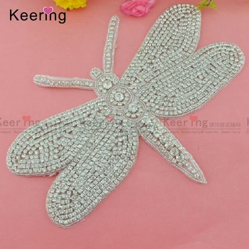 

Keering Fashion dragonfly Wholesale Crystal Rhinestone Applique WRA-595