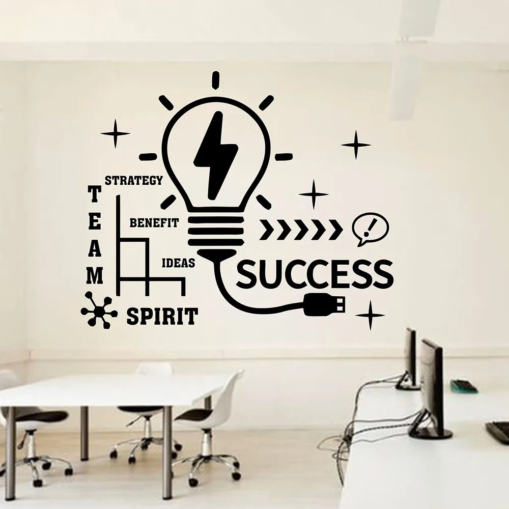 Success Wall Decal Office Wall Sticker Teamwork House Decors Strategy