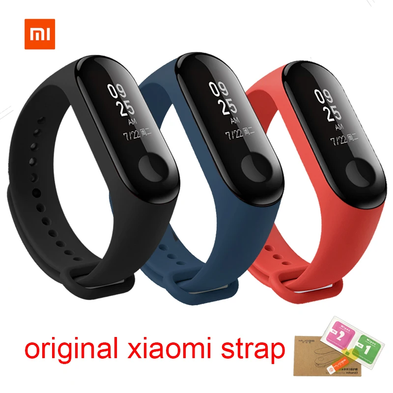 100% оригинальный цветной браслет Xiaomi Mi Band 3 сменный силиконовый ремешок