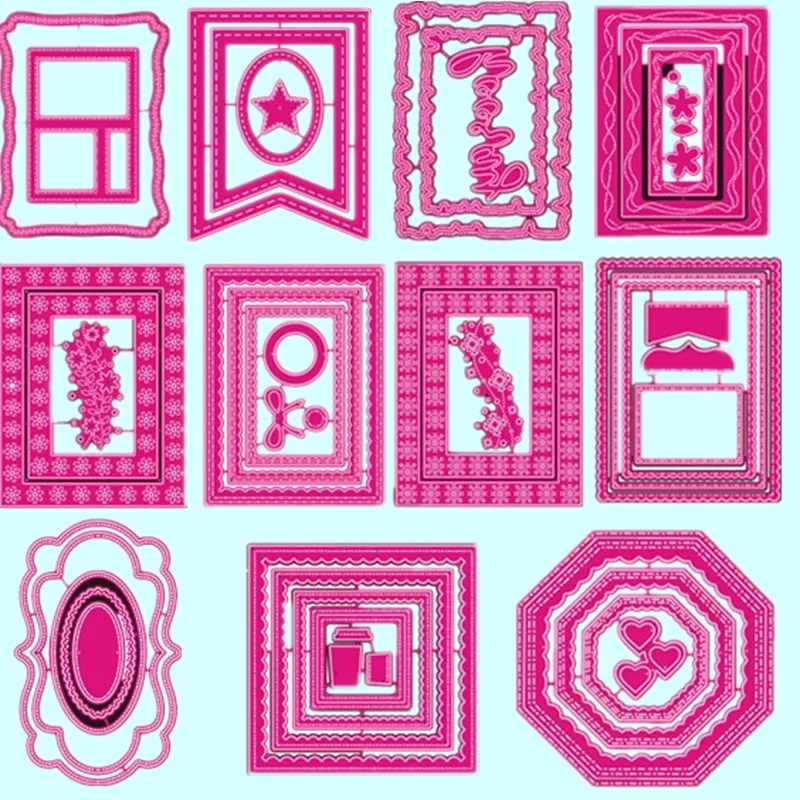 

Rectangle Square Frame Metal Cutting Dies Stencils For DIY Scrapbooking Decorative Embossing Paper Cards Handcraft Die Cut New
