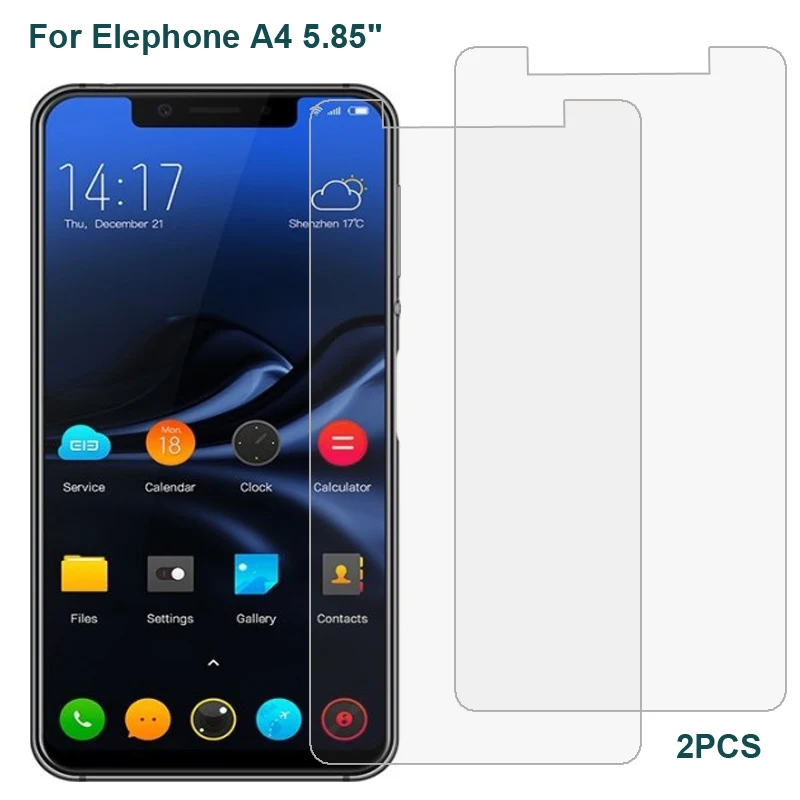 

2PCS For Elephone A4 Tempered Glass 9H High Quality Protective Film Explosion-proof Phone Screen Protector For Elephone A4 Glass