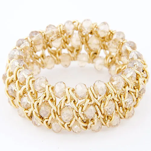 Ожерелье для женщины винтажный воротник золото цепь большой двойной кристалл бусины колье ожерелья и подвески себе ожерелье - Окраска металла: white1