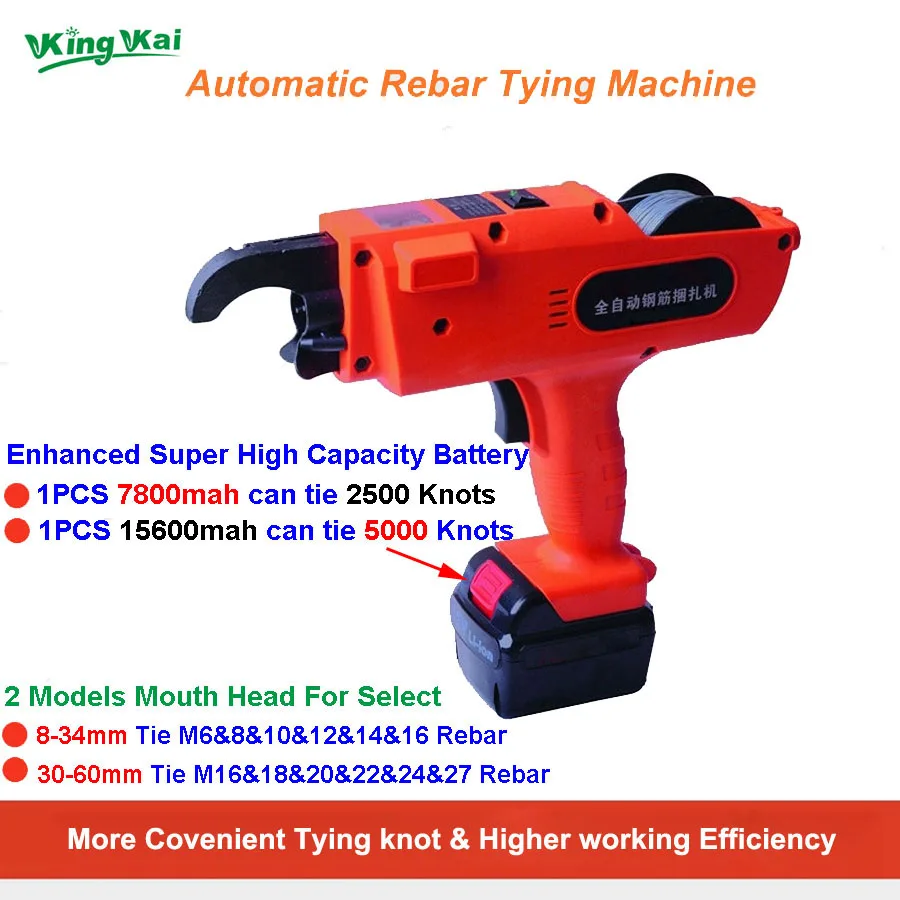 12V 15600mah Automatic Cordless Rechargeable Lithium Battery Electric Rebar Tying Machine Tool Set For Building Rebar Tier