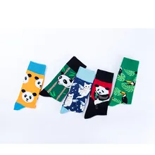 Женские осенние носки с животными, забавные повседневные хлопковые носки с принтом панды, модные повседневные зимние носки для скейтбординга