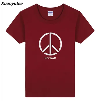 

Xuanyutee No War Patriotism Funny Shirt Summer New Cotton O-neck Short Sleeve Euro Size S 3XL Crossfit T shirt Men Drop Shipping